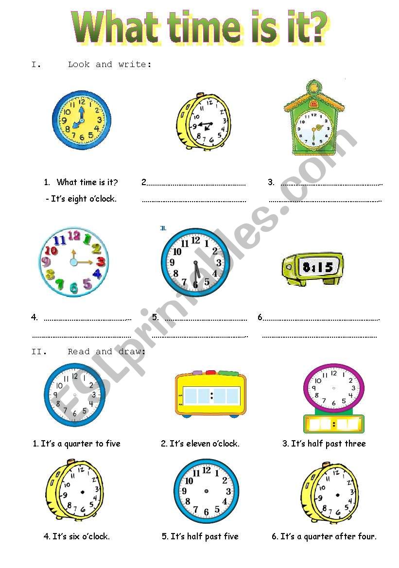 What time is it? worksheet