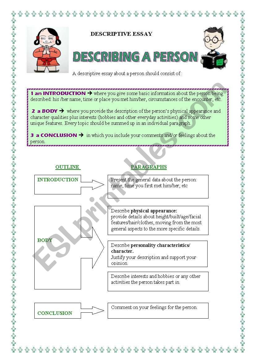 Descriptive essay - describing people 