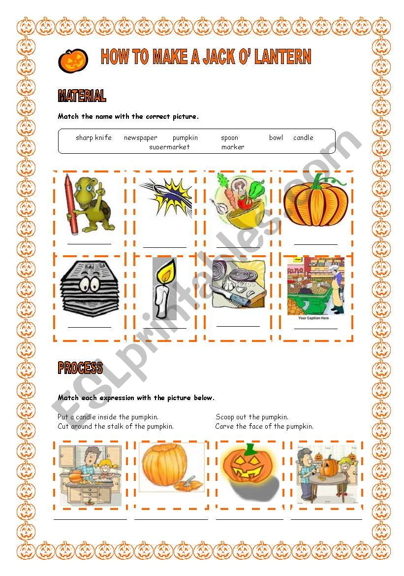 How to make a Jack O Lantern worksheet