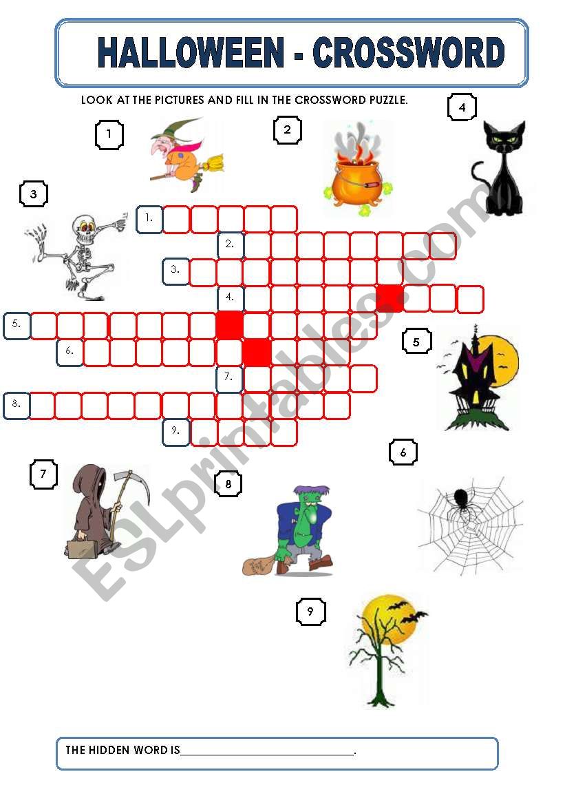 HALLOWEEN  - CROSSWORD worksheet