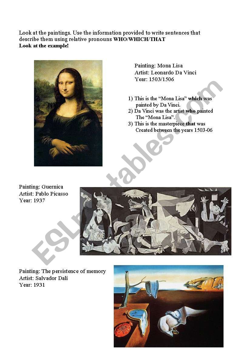 Art worksheet