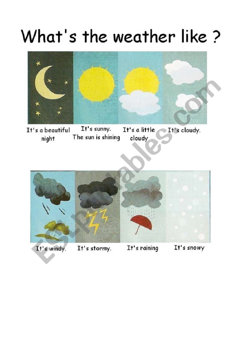 whats the weather like? worksheet