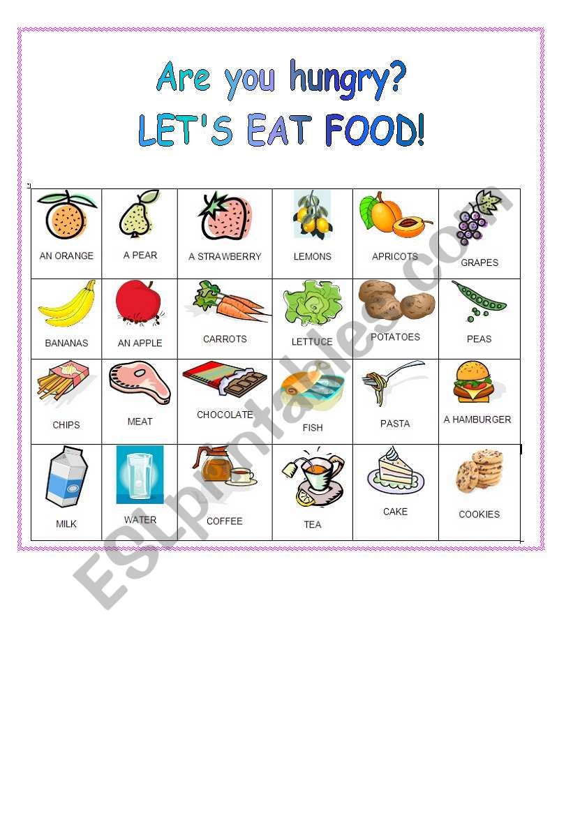 FOOD worksheet