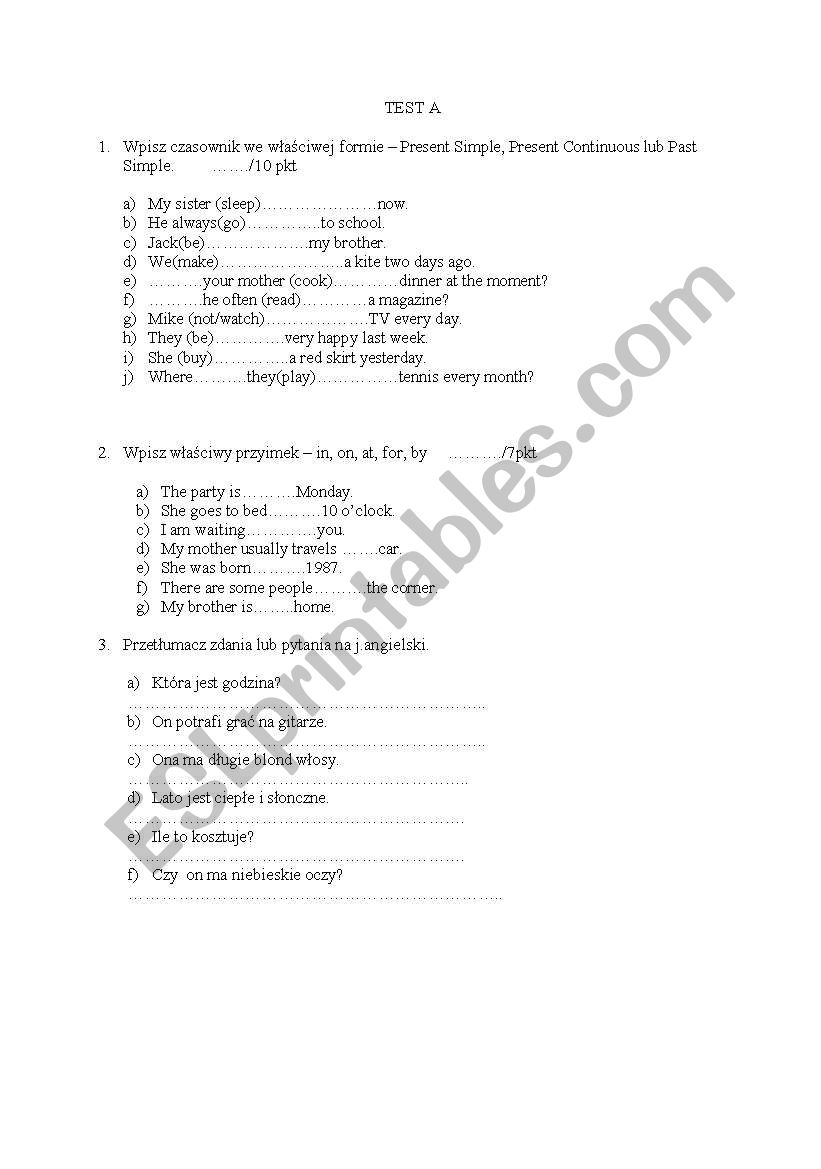 Grammar  worksheet