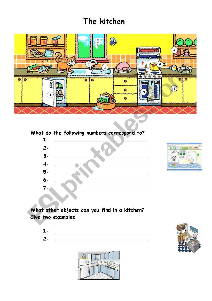 The kitchen worksheet