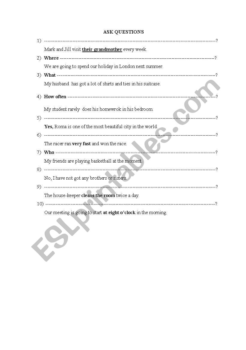 grammar  worksheet