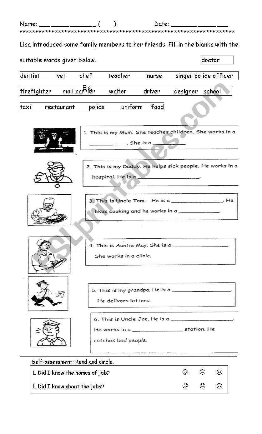 some jobs  worksheet