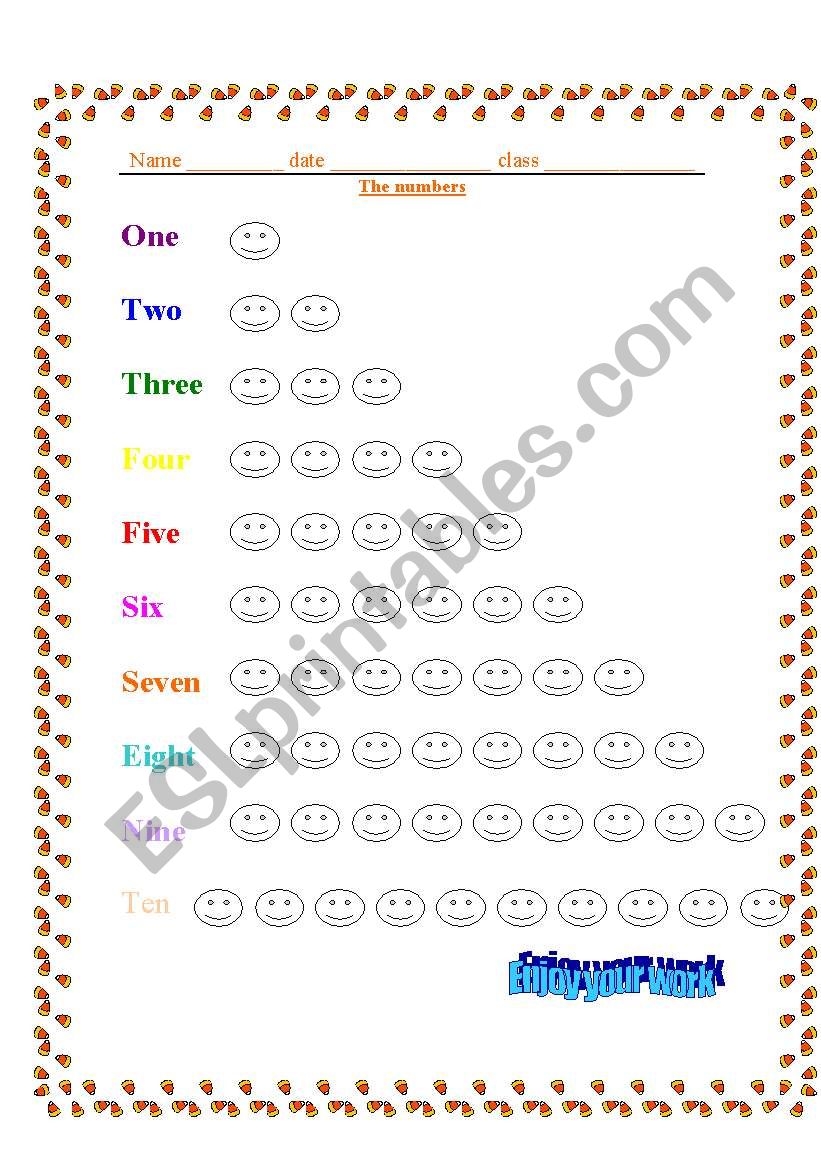 numbers and colors worksheet