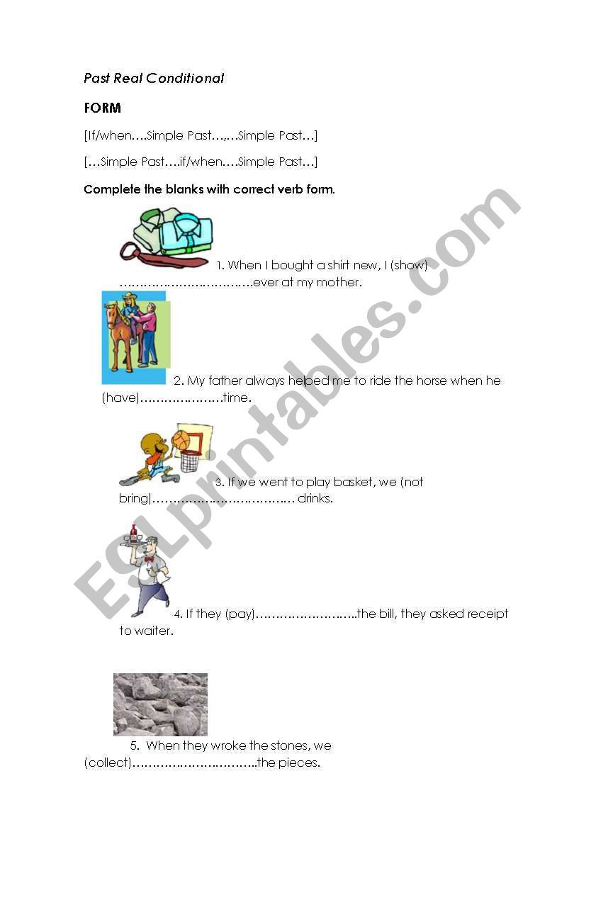 Past Real Conditional 2 worksheet