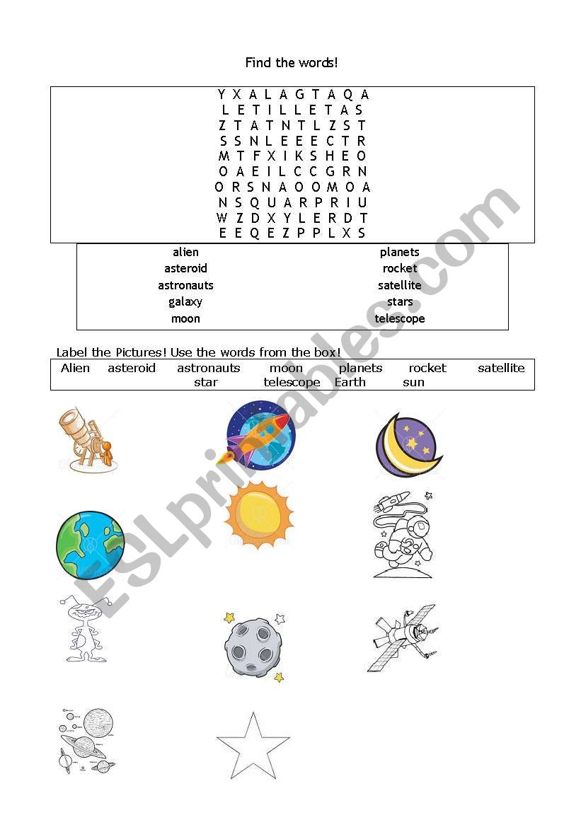 Space!  worksheet