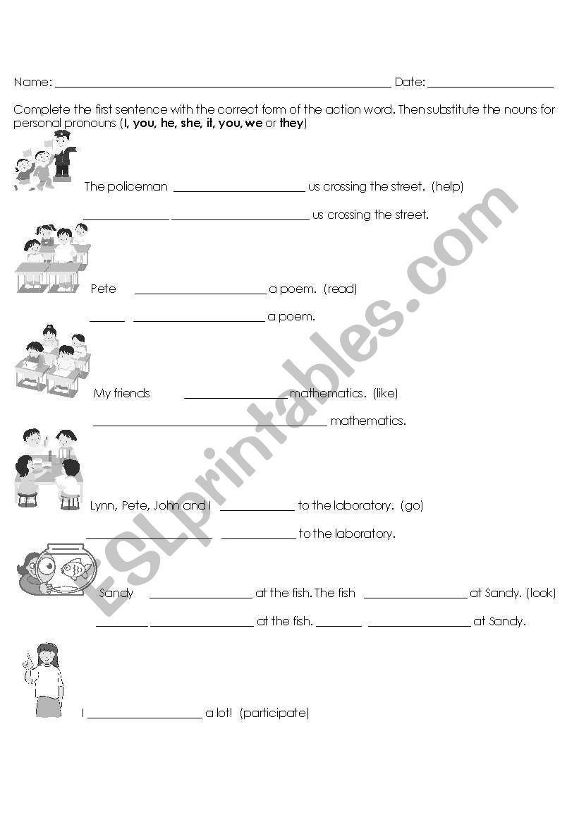 Present Simple and Personal Pronouns