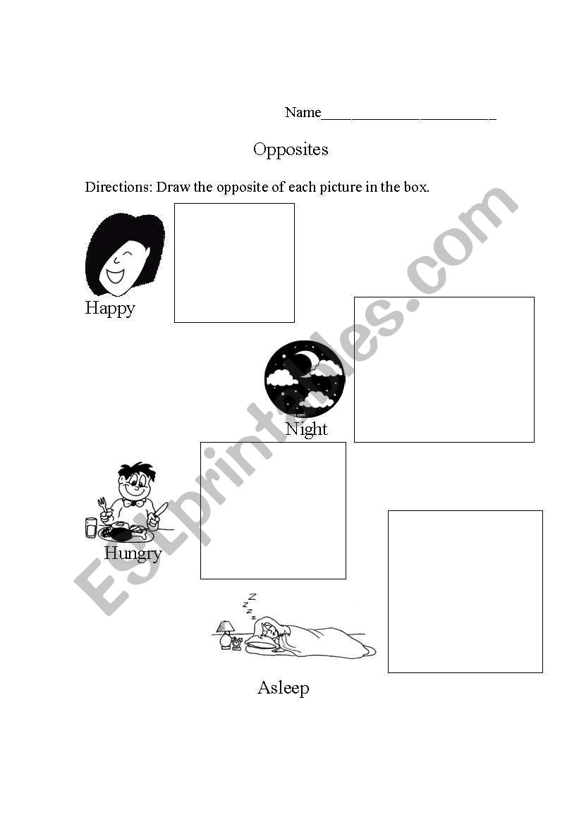 Opposite drawing worksheet worksheet