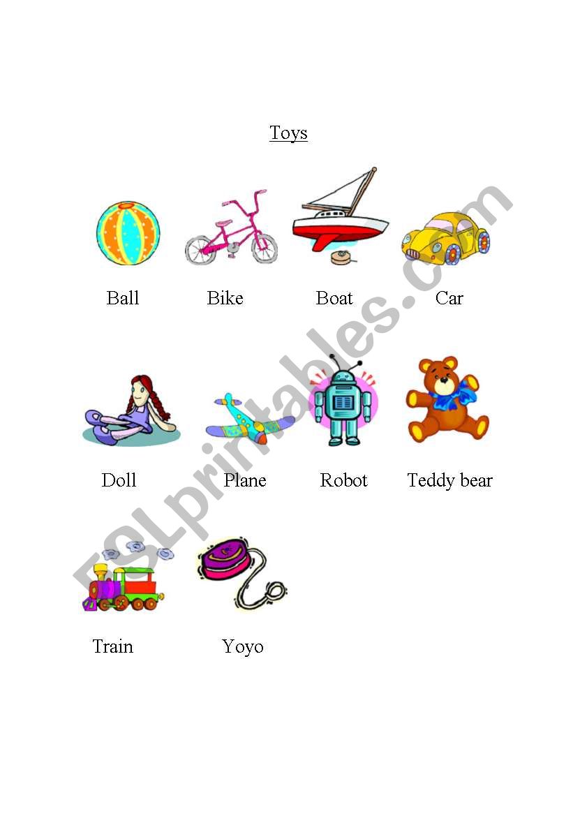 Vocabulary: Toys worksheet