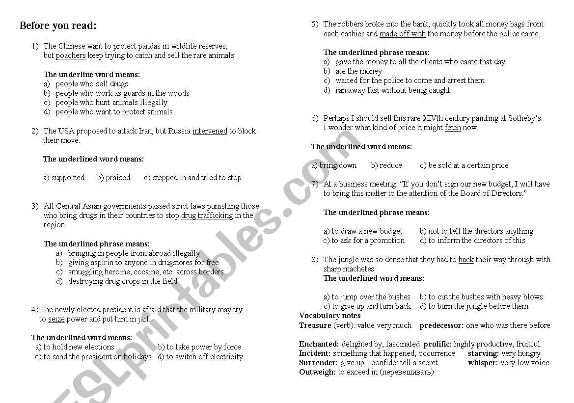 Endangered Animals worksheet