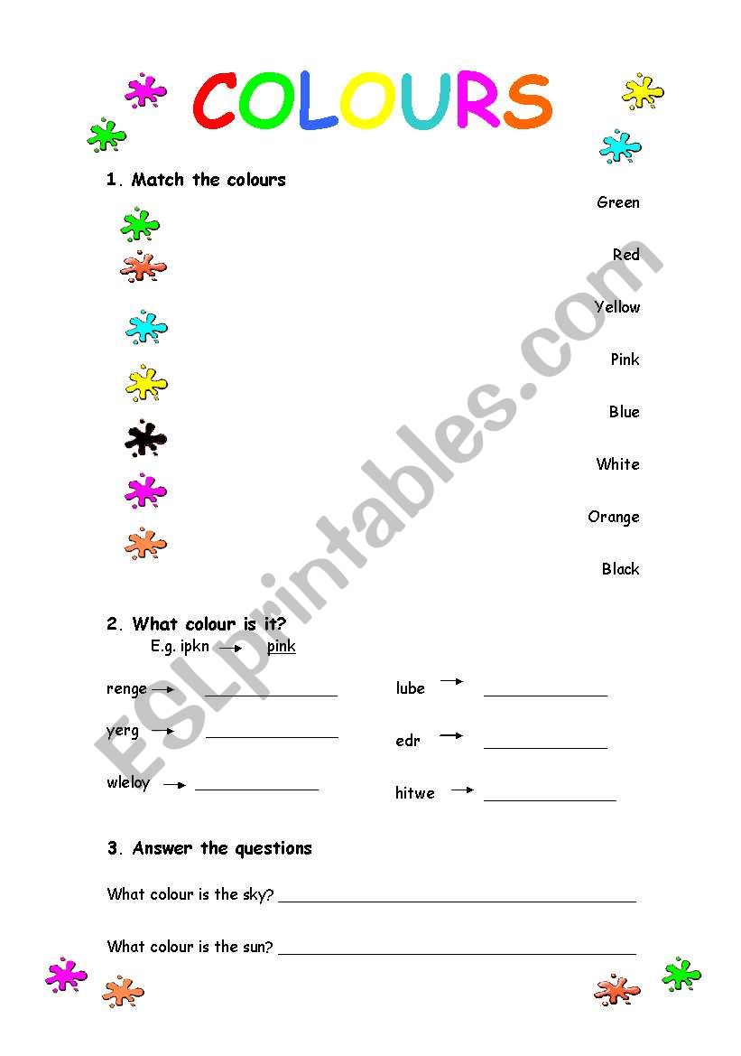 Colour Activities worksheet