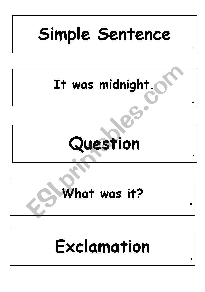 Sentence types  worksheet