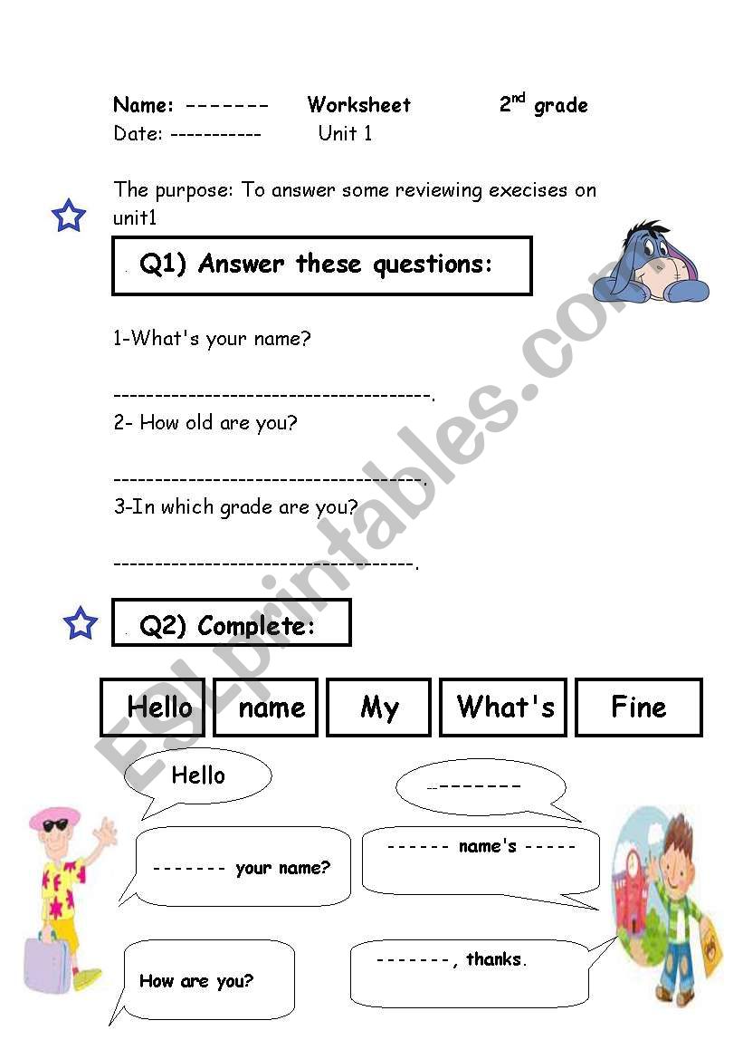 different execises for kids worksheet