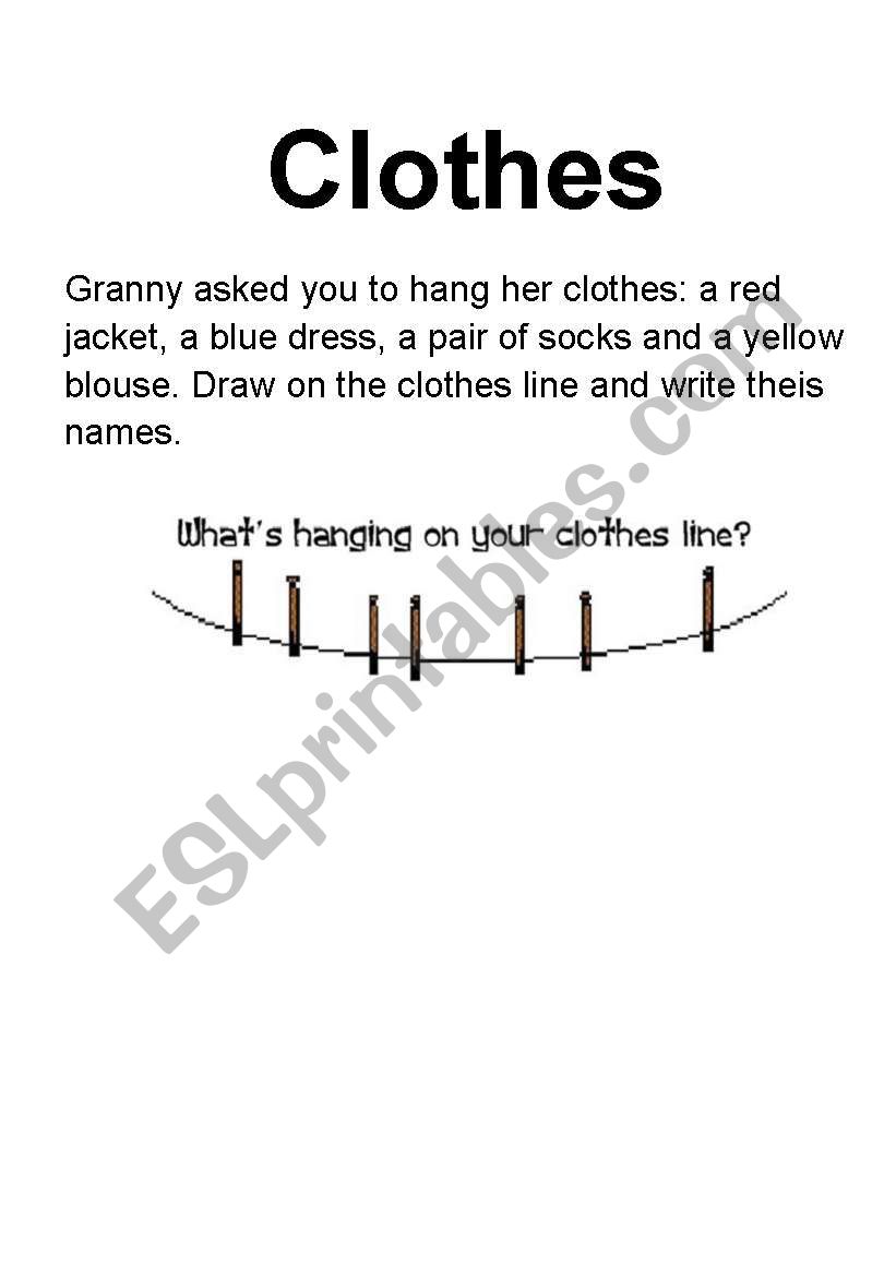 clothes worksheet