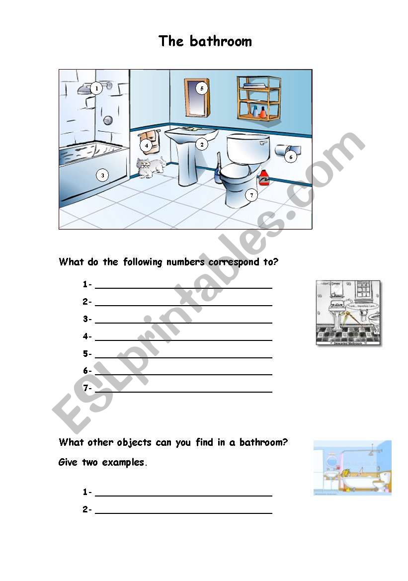 The bathroom worksheet