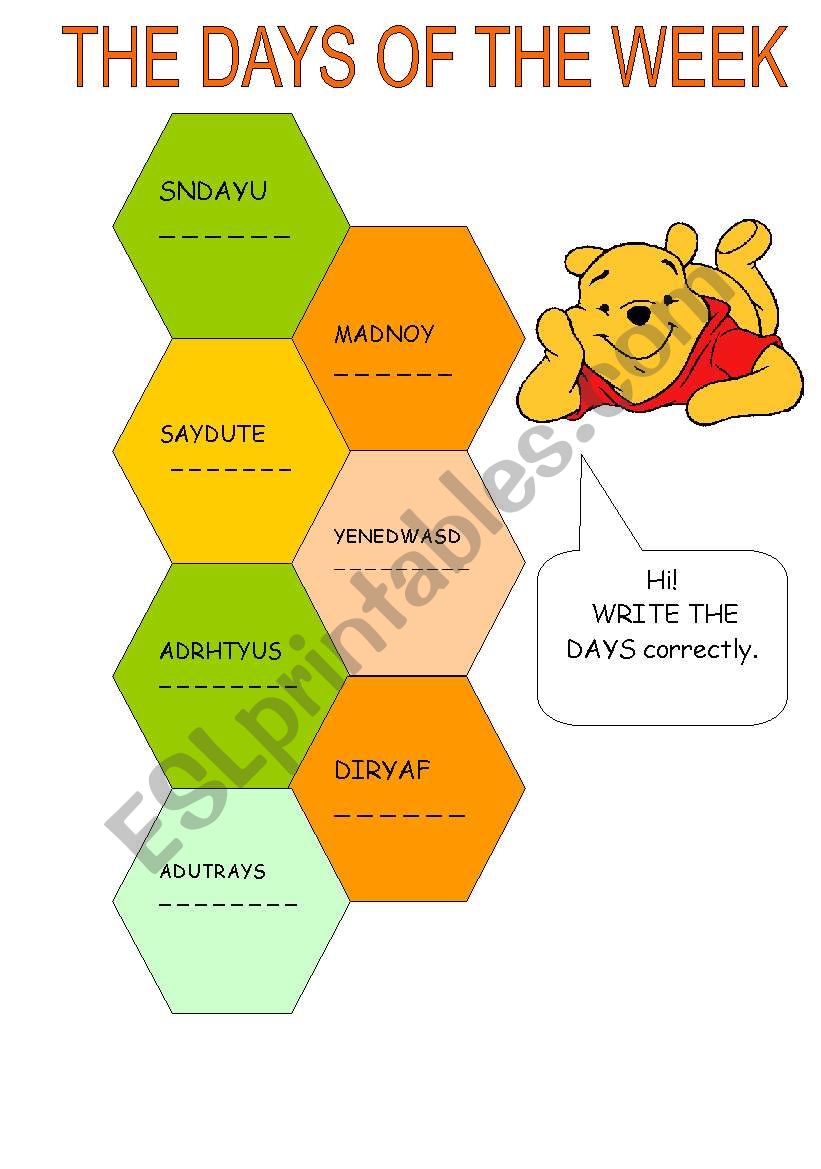 The Days of the Week worksheet