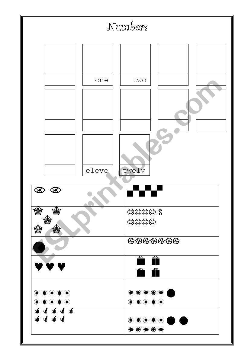 numbers worksheet