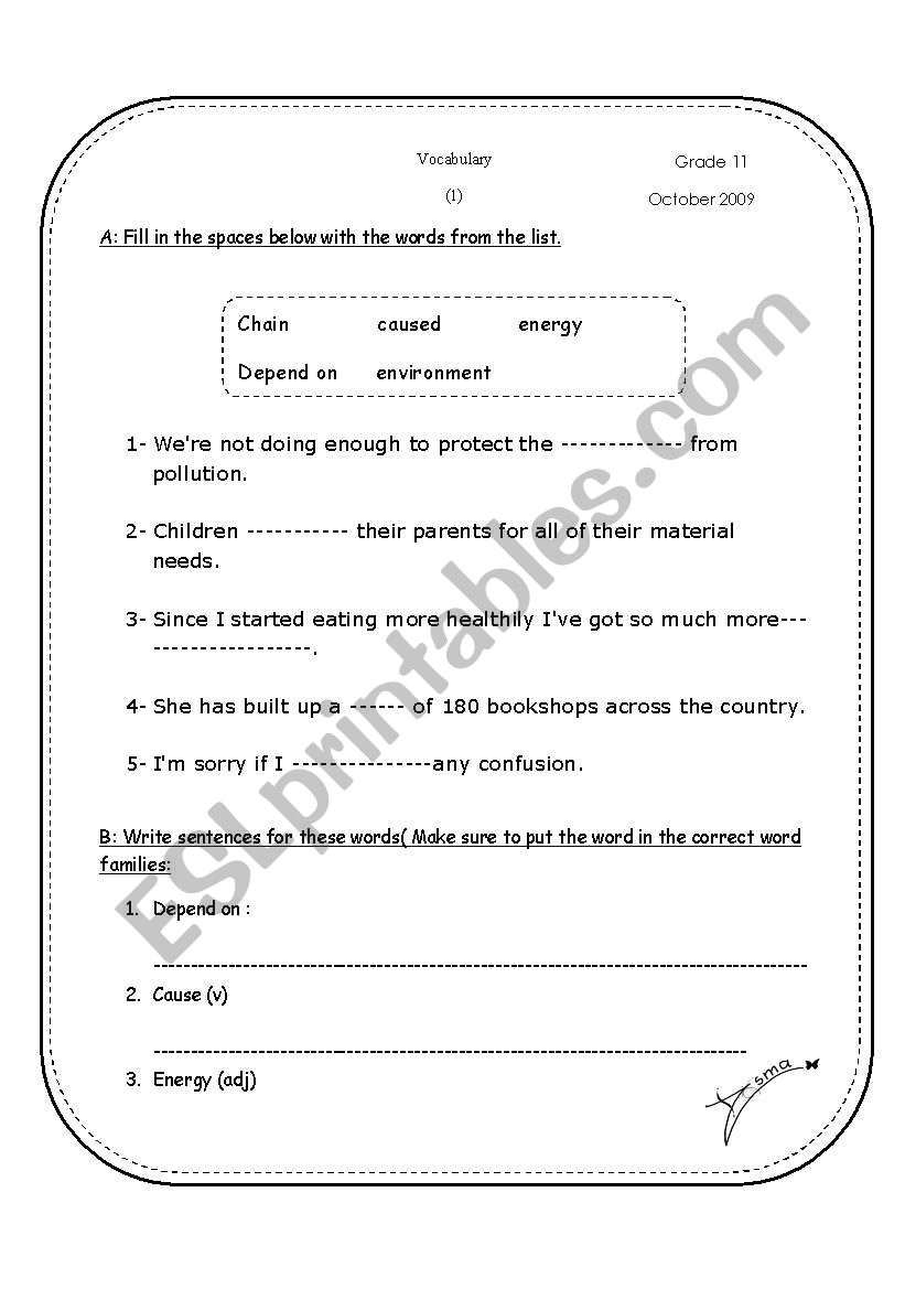 Food chain worksheet