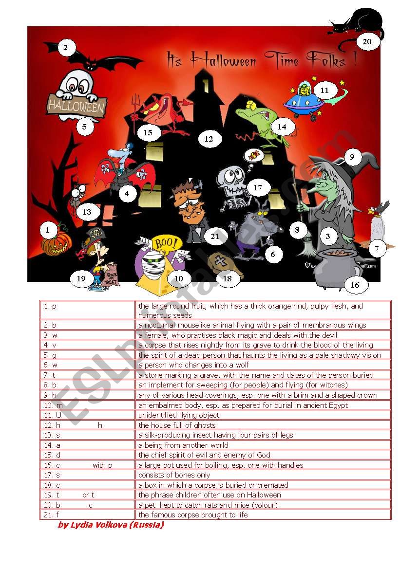 ITÂ´S HALLOWEEN TIME! worksheet
