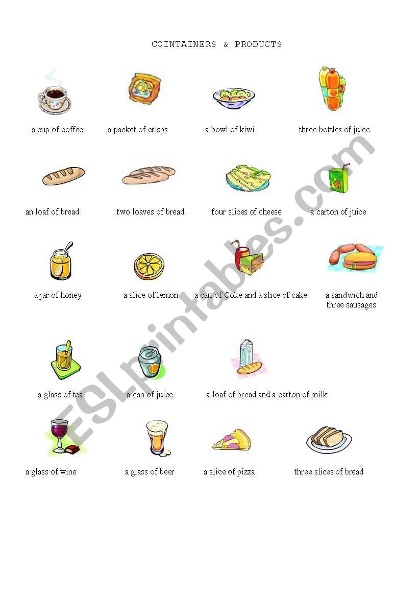 Containers worksheet