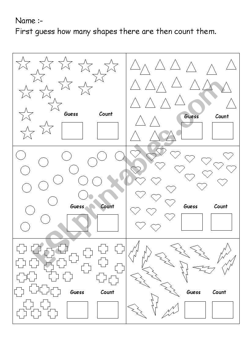 Guess and Count worksheet
