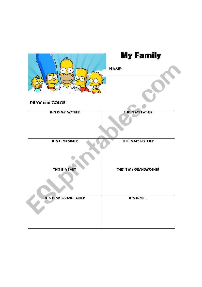 My Family worksheet