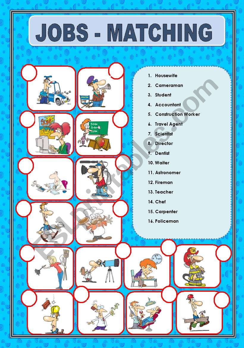 JOBS -MATCHING worksheet