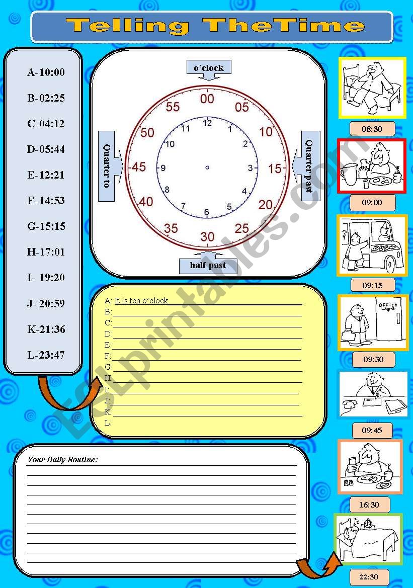 TELLING THE TIME and DAILY ROUTINE