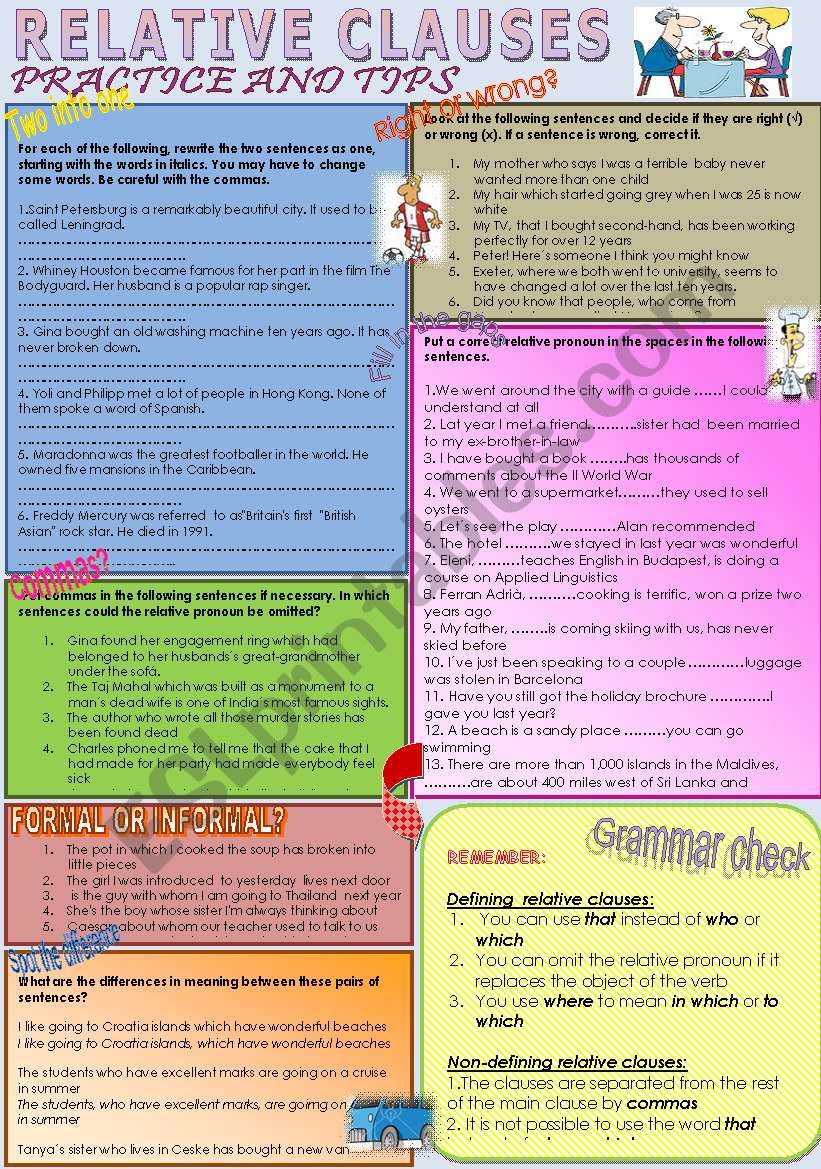 Relative clauses - Grammar check and practice