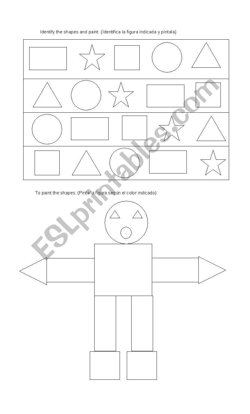 The shapes and colors worksheet