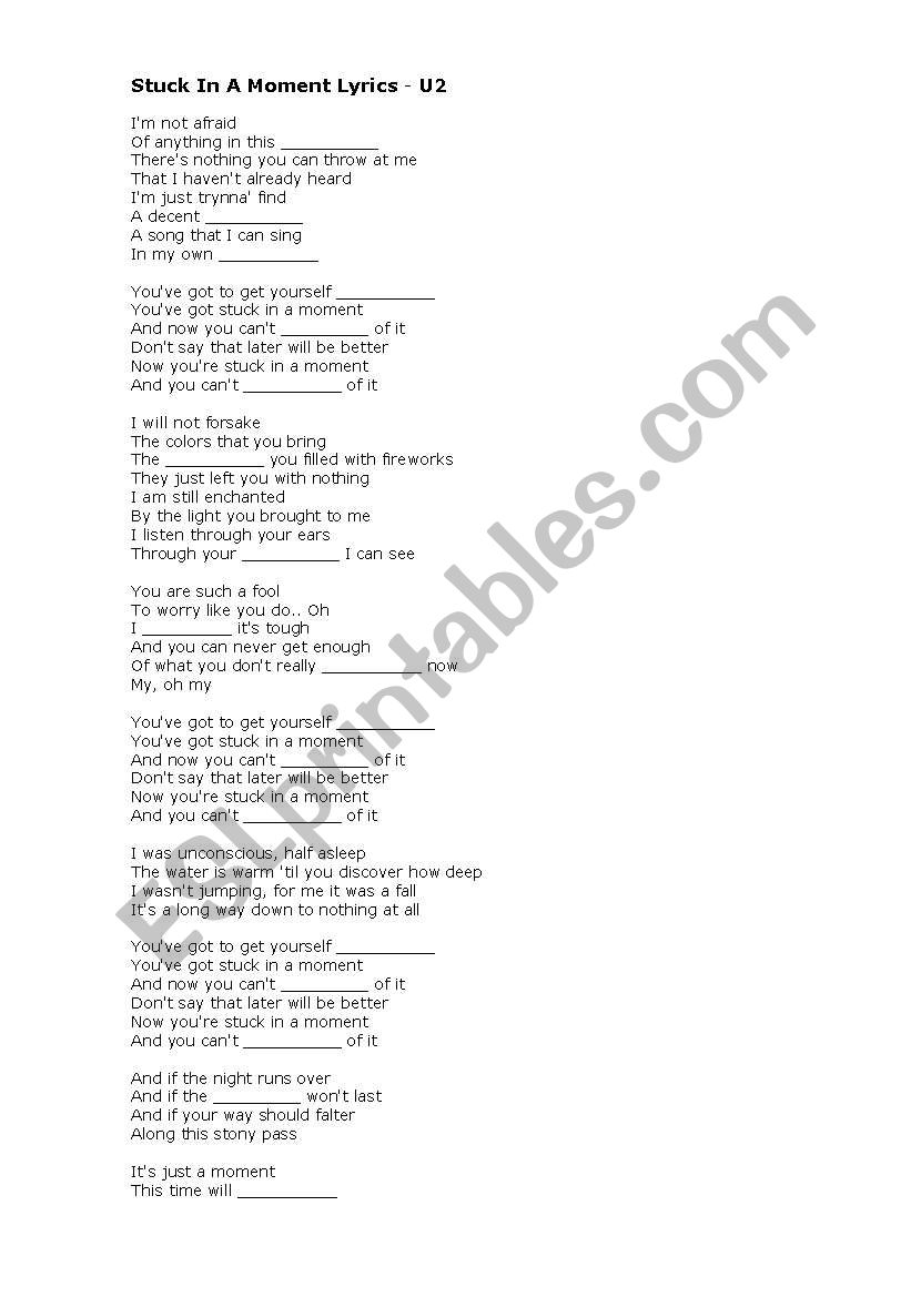 lyrics - fill the gaps worksheet