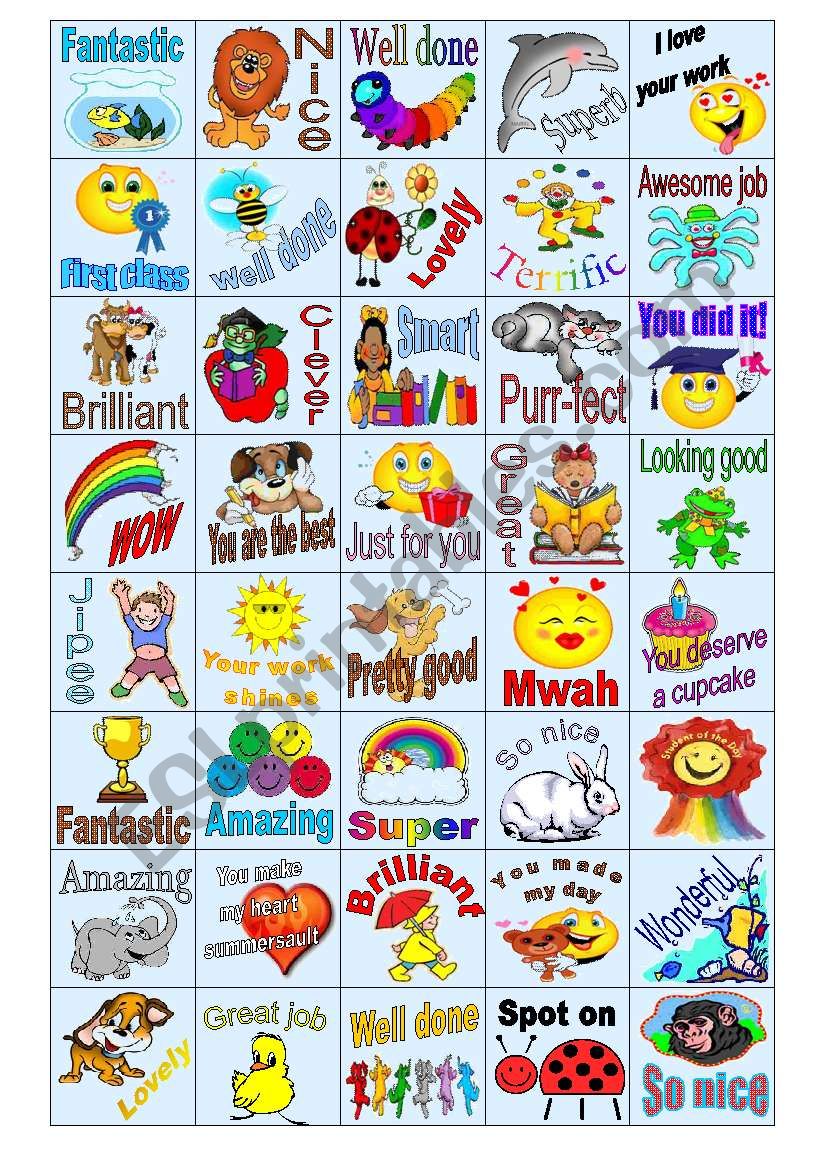 40 Rewards Stickers worksheet