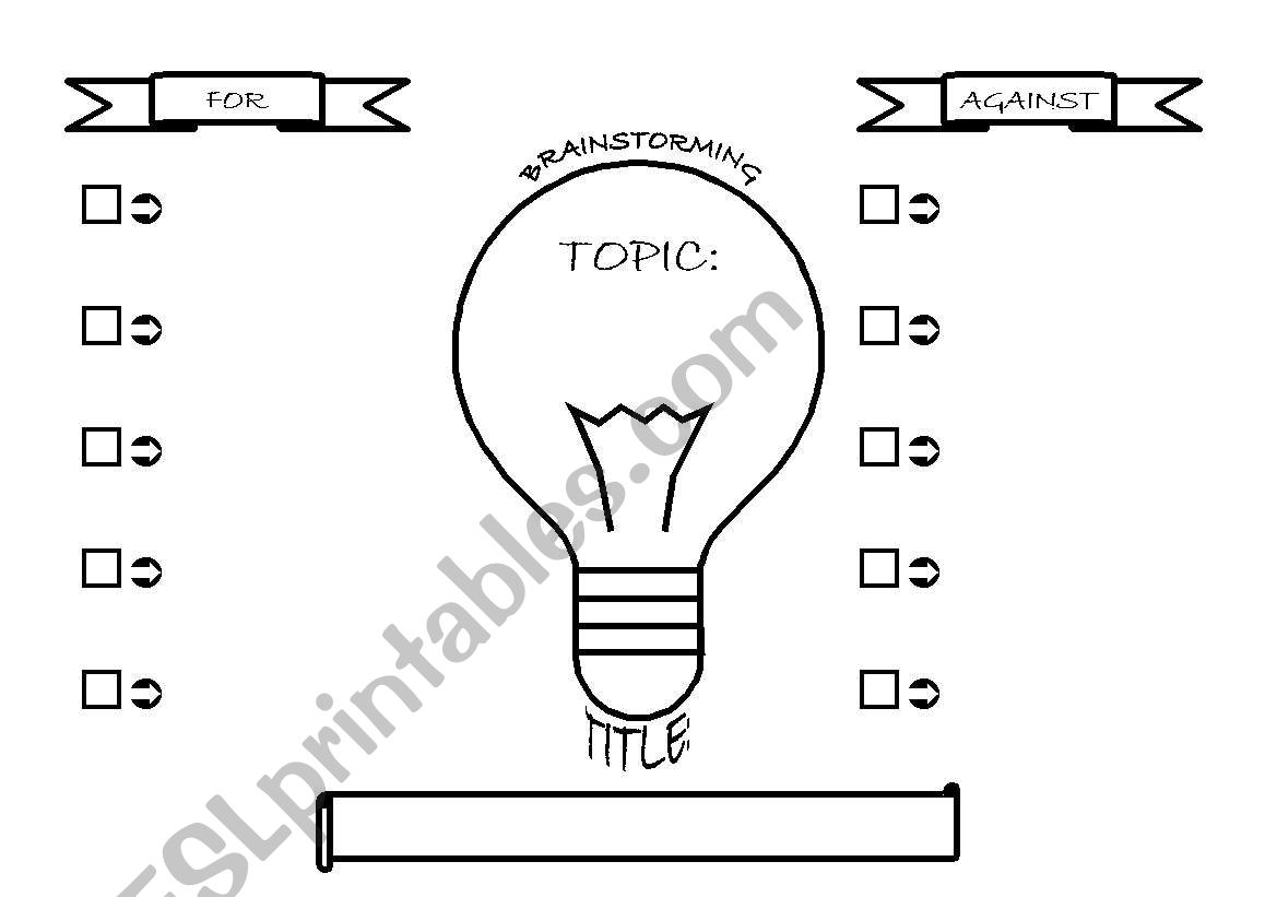 Brainstorming (for & against essays)