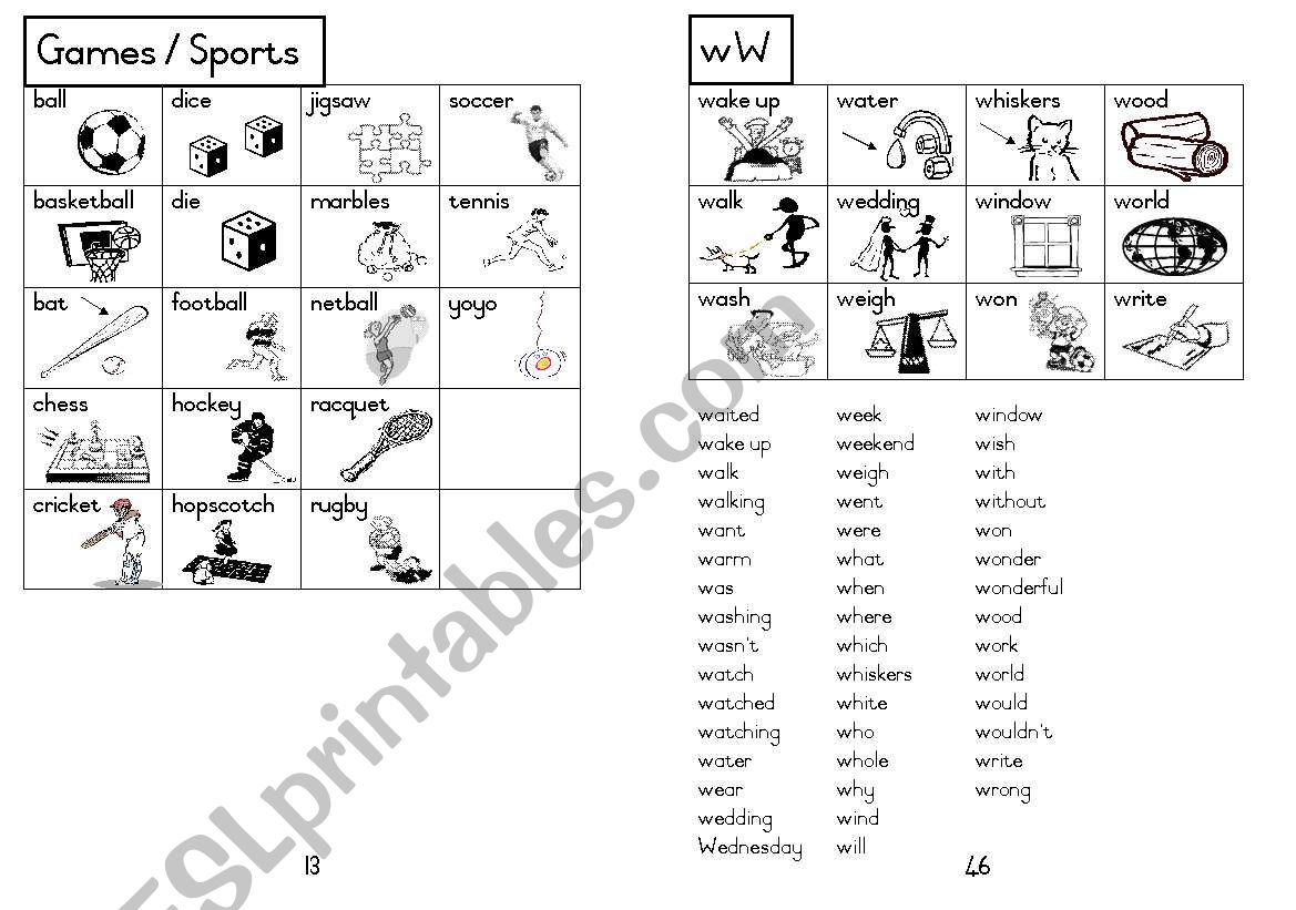 A5 Picture Dictionary 14 worksheet