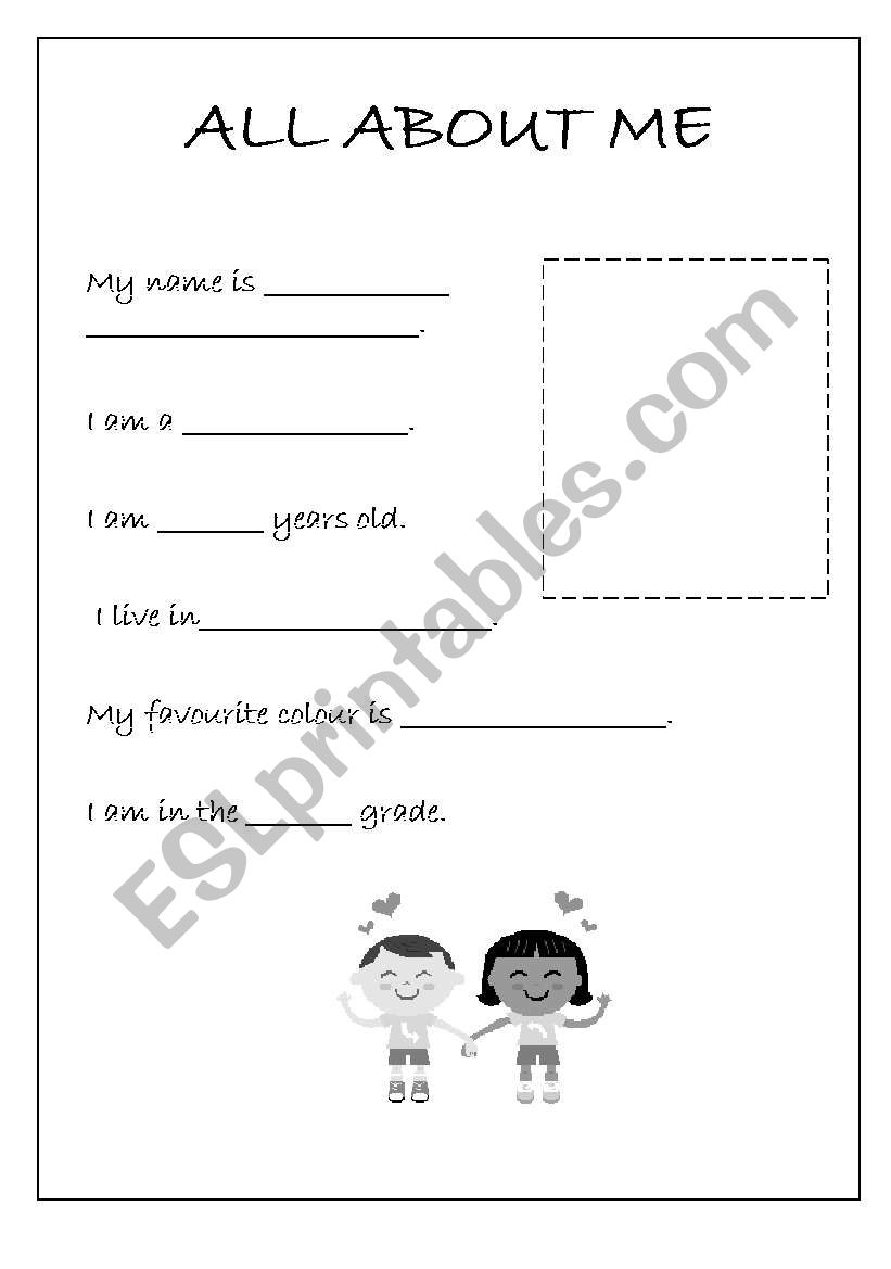 All about me worksheet