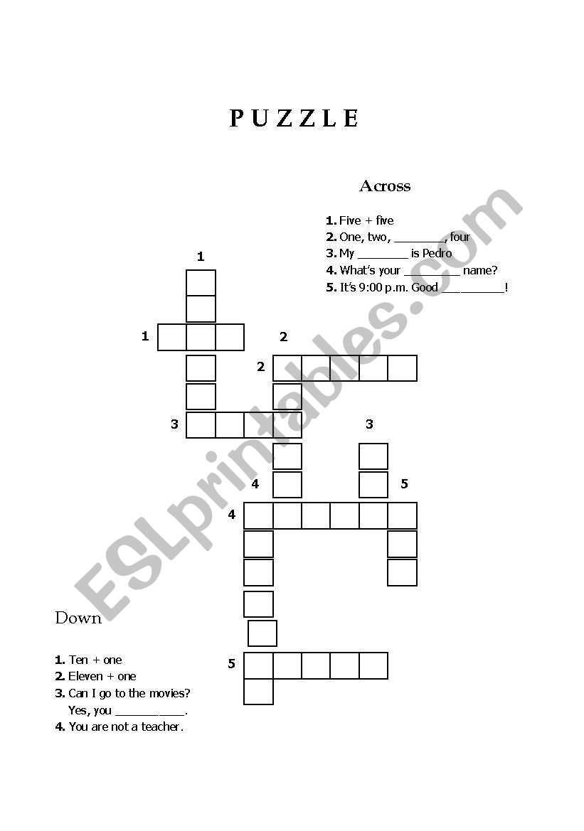 Puzzle worksheet