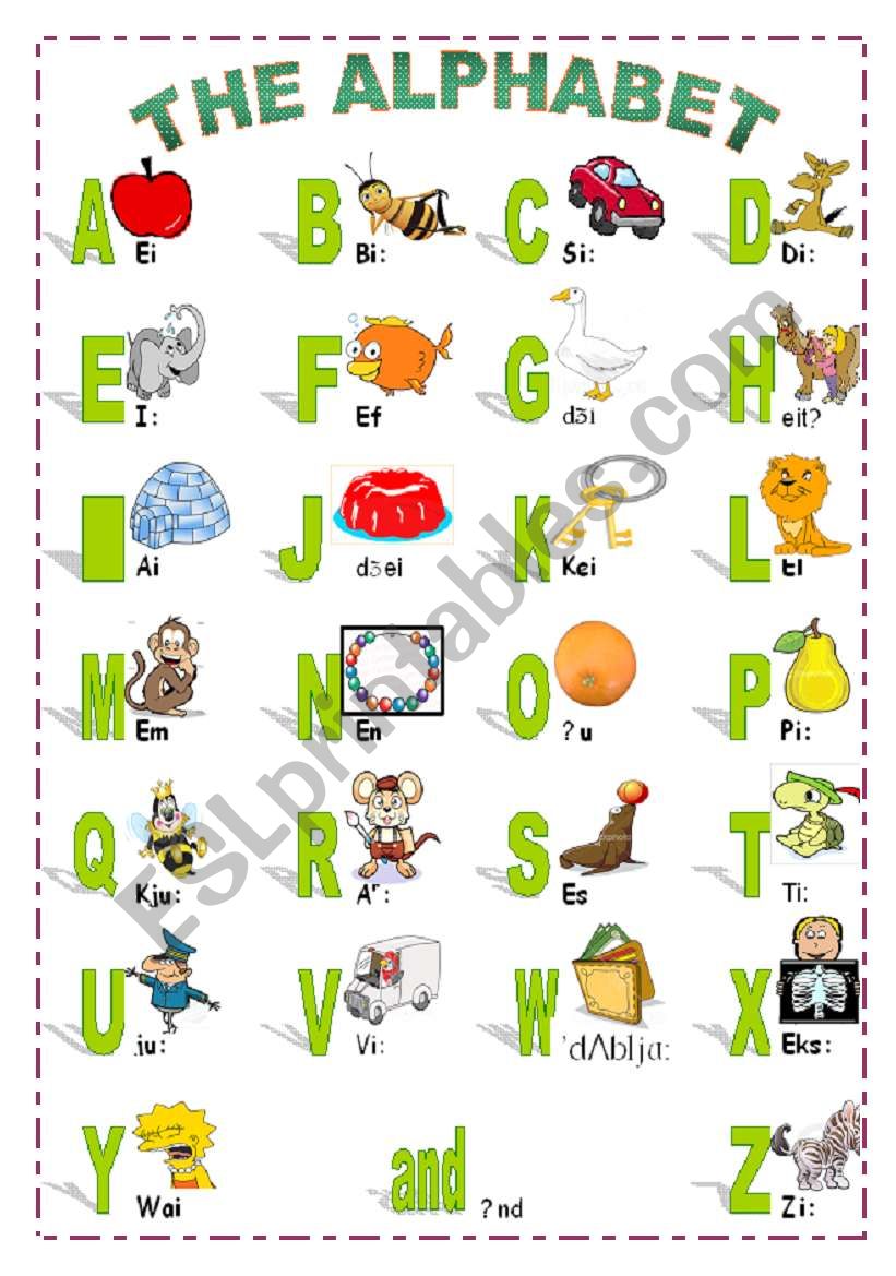 the alphabet - ESL worksheet by superjorgito