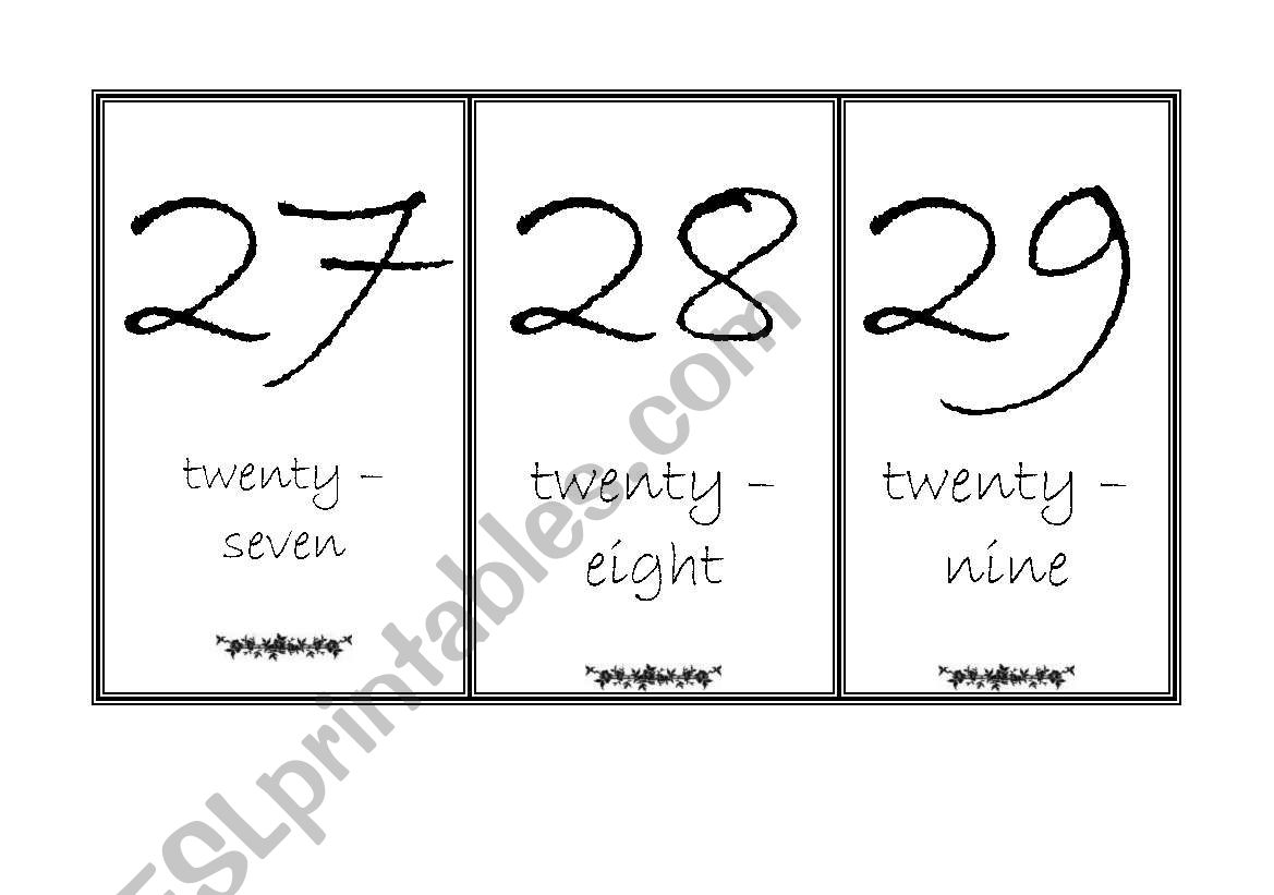 Flashcards Numbers 0 - 32 Part II