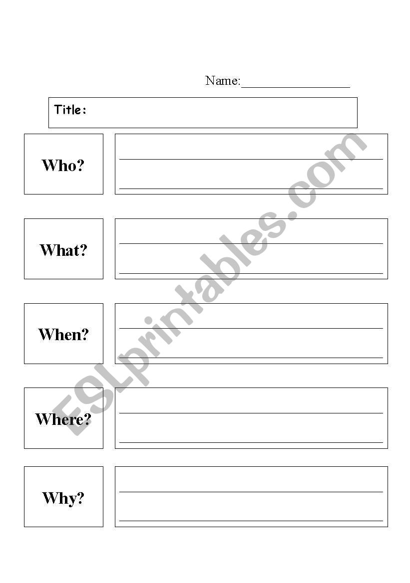 Learning How to Ask Questions worksheet