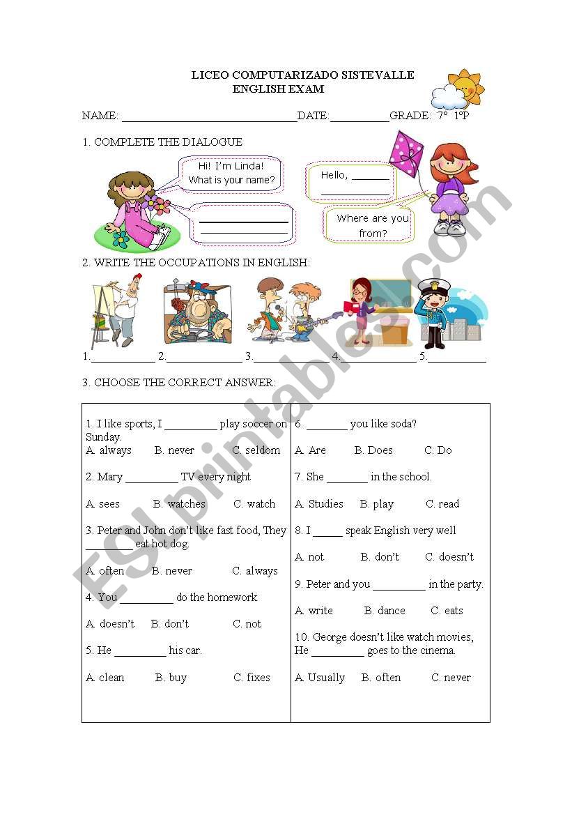 past simple exercices worksheet