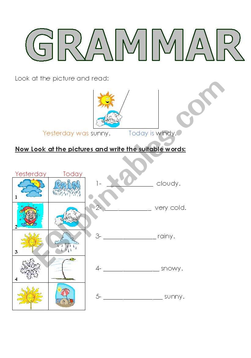 Grammar worksheet