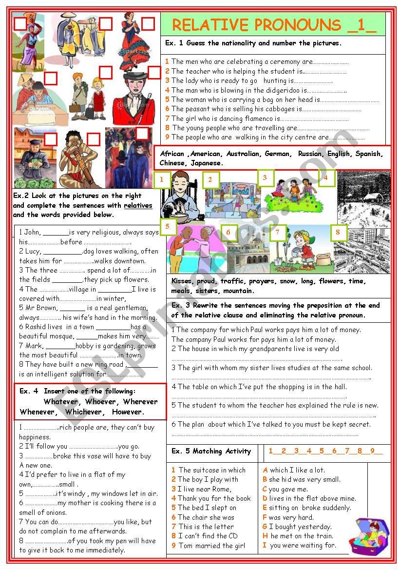 Relative Pronouns  (1) worksheet