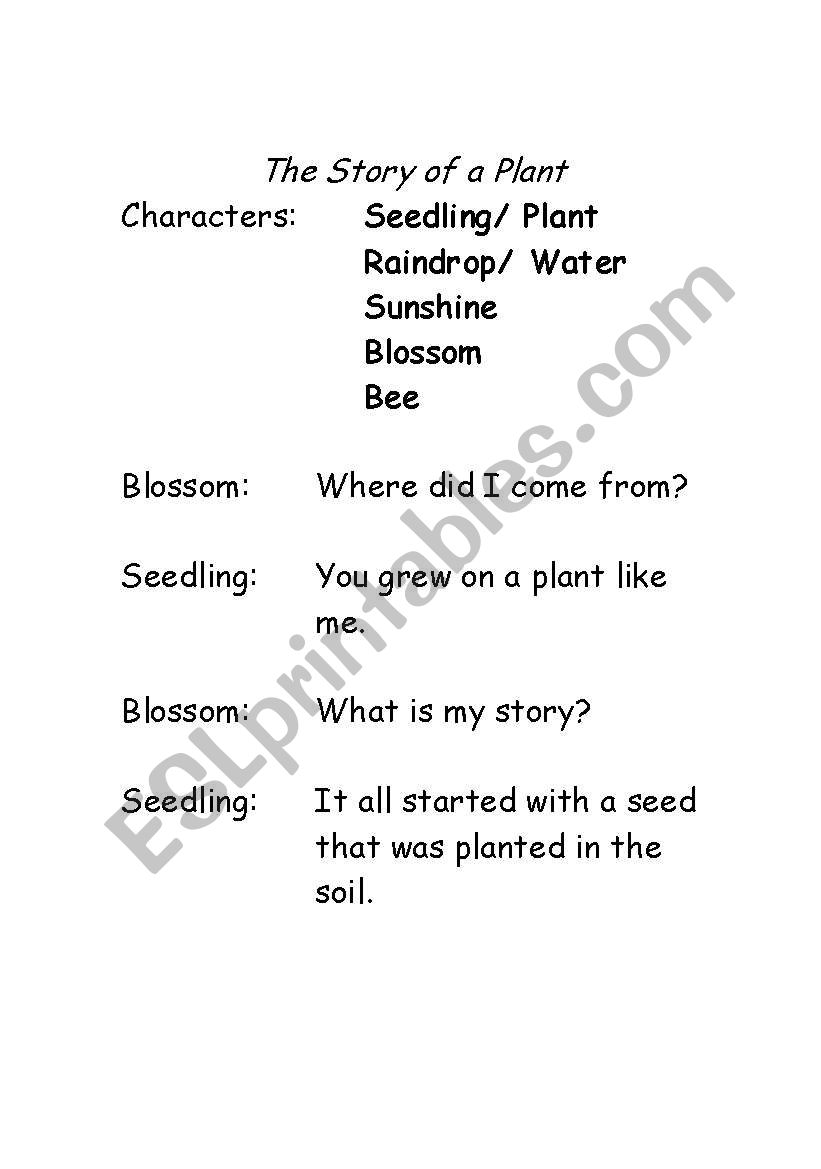 The Story of a Plant worksheet