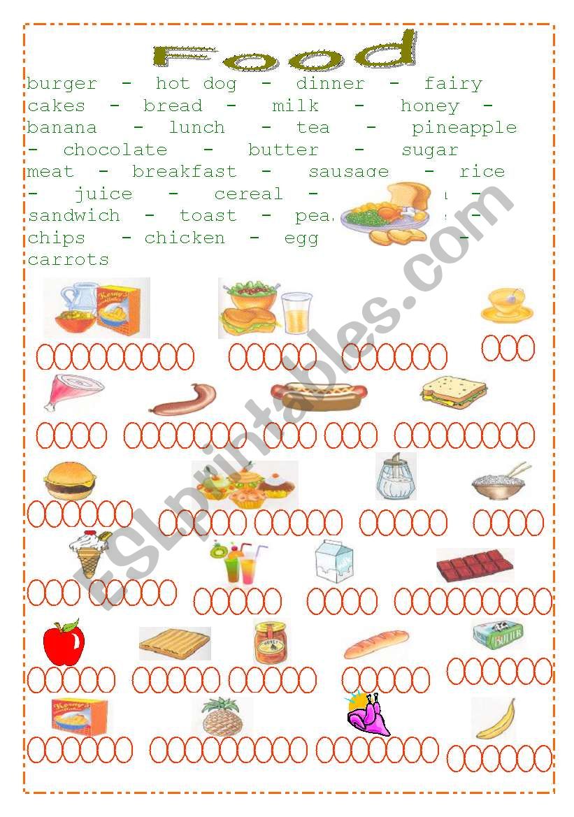 Food words!!!! worksheet