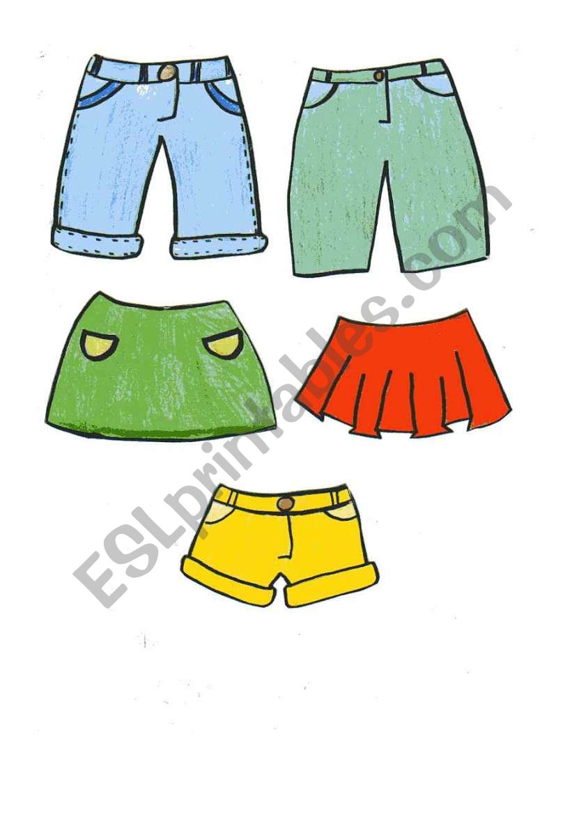 Clothes - paper dolls - bottom parts