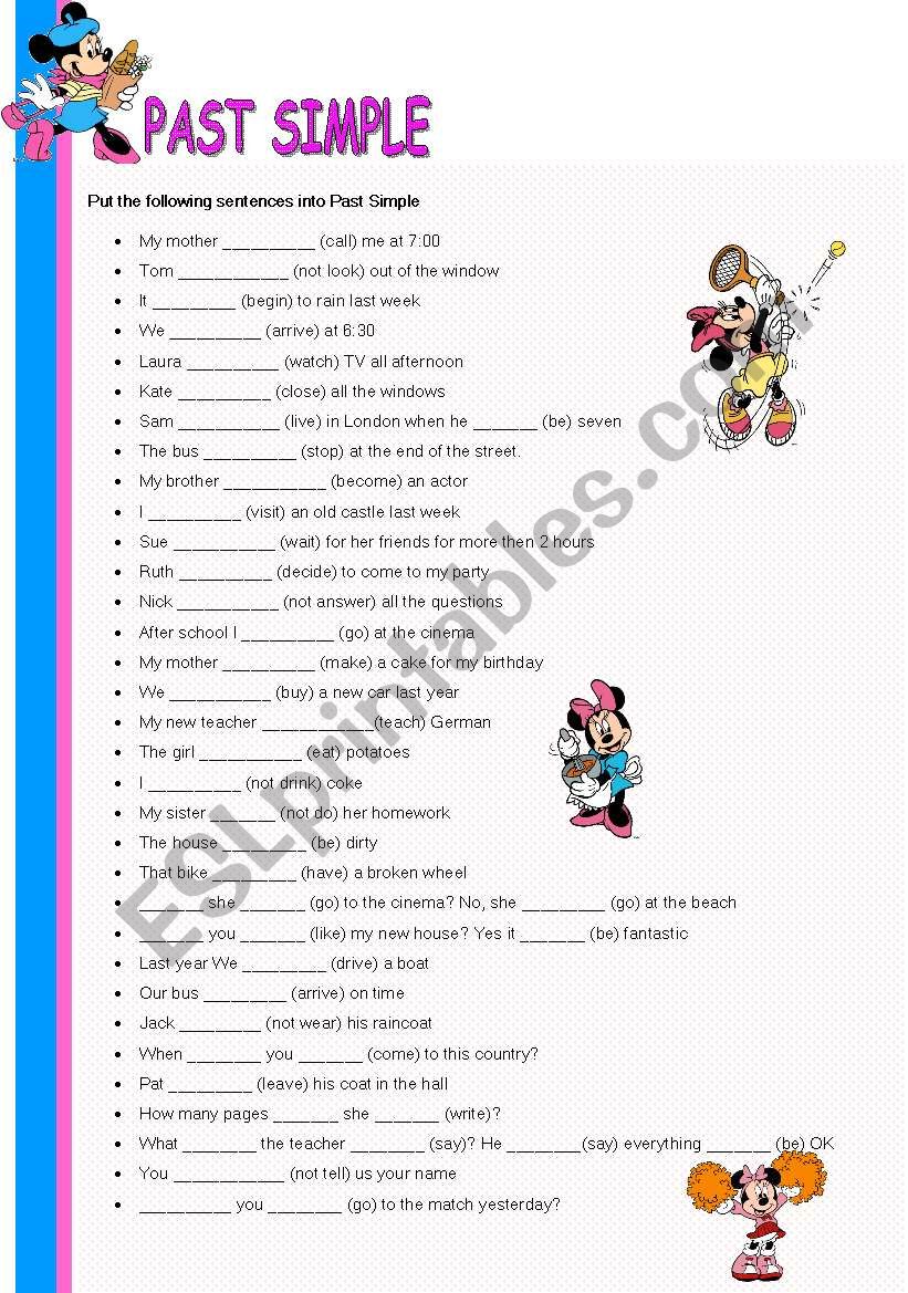 PAST SIMPLE worksheet